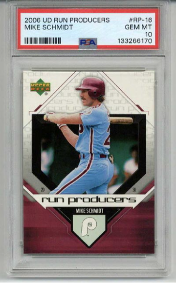 2006 UPPER DECK RUN PRODUCERS #RP-16 MIKE SCHMIDT CARD PHILLIES PSA 10 LOW POP