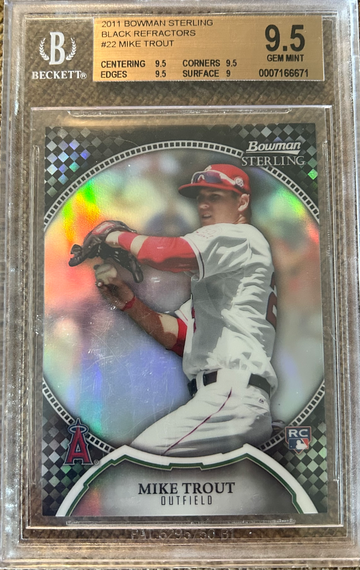 2011 Bowman Sterling Mike Trout Black /25 BGS 9.5 Gem Mint