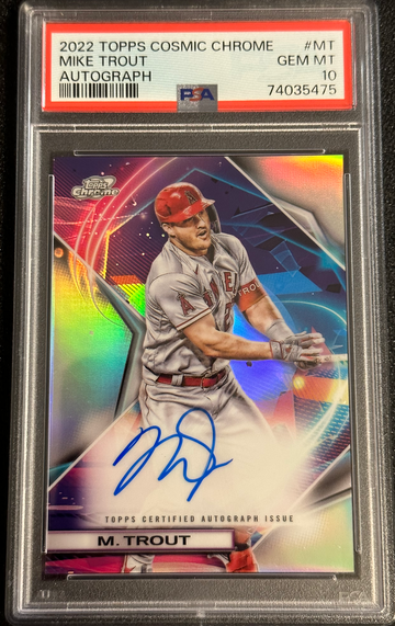2022 Topps Cosmic Chrome Mike Trout Auto Variation PSA 10