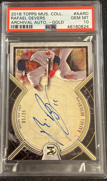 2018 Topps Museum Collection Rafael Devers Rookie Auto Gold /25 