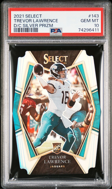 2021 Select Trevor Lawrence Die Cut Silver Prizm Rookie RC #143 PSA 10
