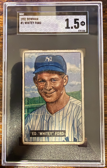 1951 BOWMAN ED "WHITEY" FORD RC #1 SGC 1.5 ROOKIE HOF
