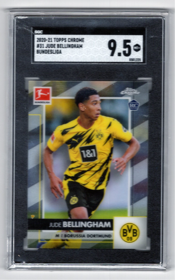 Jude Bellingham 2020-21 Topps Chrome Bundesliga Dortmund RC Rookie SGC 9.5