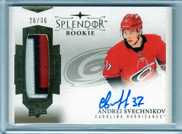 2018-19 Upper Deck The Cup Andrei Svechnikov Splendor Rookie RC Auto Patch 26/36