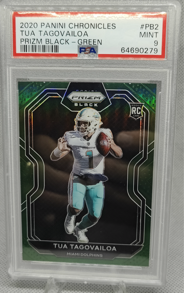 Tua Tagovailoa 2020 PSA 9 Panini Black Green Prizm Rookie RC 43/49 Miami Dolphins 
