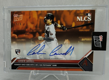 2023 Topps Now Orange SSP Corbin Carroll RC ON CARD AUTO 5/5  NLCS Diamondbacks