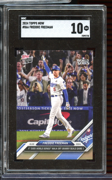 2024 Topps Now #866 Freddie Freeman World Series Walk-Off Grand Slam SGC 10 GEM MINT