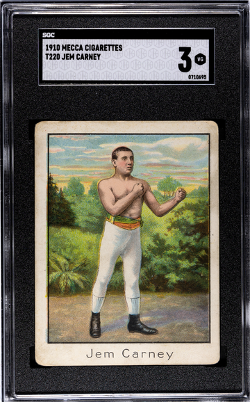 1910 T220 Mecca Cigarettes Jem Carney Boxing - SGC 3 VG - Rare Silver Border