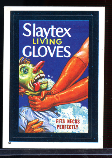 1982 O-Pee-Chee Wacky Packages Album Sticker #68 Slaytex Living Gloves - Rare