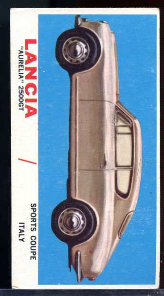 1961 Topps Sports Cars #57 Lancia "Aurelia" 2500GT - Vintage "Tall Boy" Card