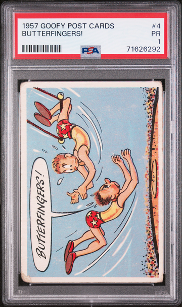 1957 Topps Goofy Post Cards #4 Butterfingers PSA 1 Poor Vintage Non-Sport R708-3