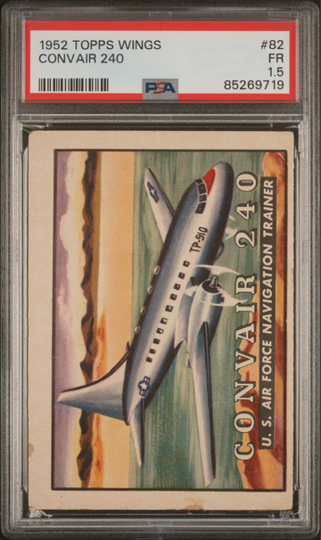 1952 Topps Wings #82 Convair 240 - PSA 1.5 FAIR - U.S. Air Force Trainer