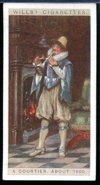 1929 Wills Cigarettes English Period Costumes #18 A Courtier About 1600 Card