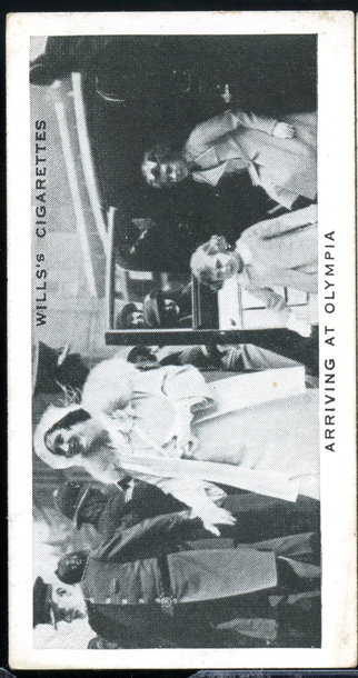 1937 Wills Cigarette Card #41 - Princess Elizabeth & Margaret Arriving at Olympia