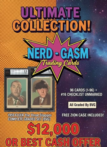 1959 Fleer Three Stooges Complete 96-Card Set - All BVG - Unmarked #16