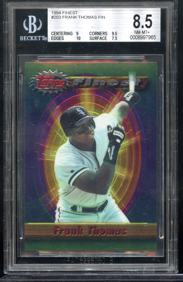 1994 Topps Finest Frank Thomas #203 BGS 8.5 NM-MT+ Chicago White Sox HOF