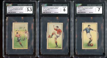 1934 BAT Hints Association Football Chinese Soccer Set of 3 CGC 7 6 5.5 Pre-War