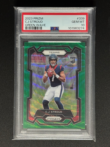 CJ Stroud 2023 Prizm Green Wave PSA 10
