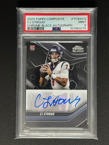 CJ Stroud 2023 Topps Chrome Black Auto PSA 9