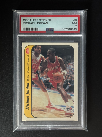 Michael Jordan 1986 Fleer Sticker PSA 7