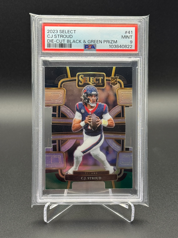 CJ Stroud 2023 select Black and Green Die Cut PSA 9