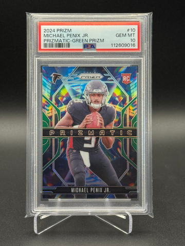 Michael Penix 2024 Prizm Green Prizmatic PSA 10