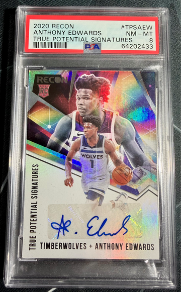 2020 recon true potential signatures Anthony Edwards PSA 8