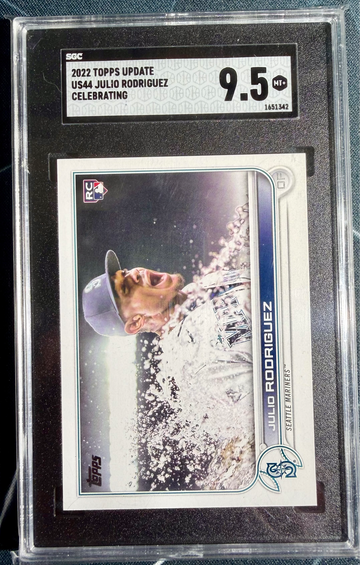 2022 Topps Update US44 Julio Rodriguez Celebrating SP RC SGC 9.5