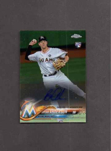 2018 Topps Chrome Rookie Autographs #RABA Brian Anderson On Card Auto
