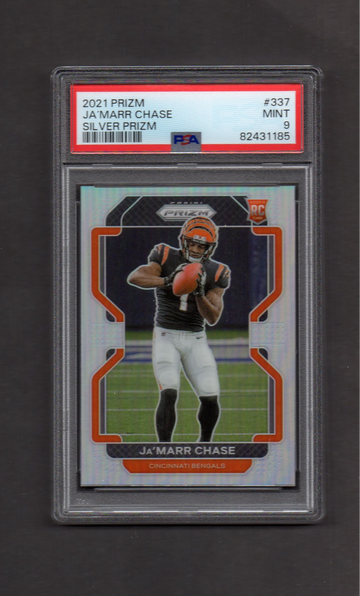 2021 Panini Prizm Silver Prizm #337 JaMarr Chase PSA 9 Rookie RC Bengals