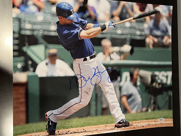Michael Young Signed Autographed 16x20 Photo Rangers PSA/DNA COA