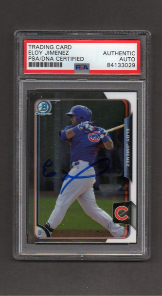 Eloy Jimenez Signed Autographed 2015 Bowman Chrome #186 PSA DNA COA RC