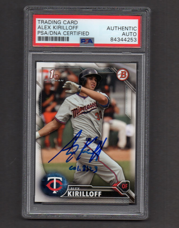 Alex Kirilloff Signed Autographed 2016 Bowman Draft #90 PSA DNA COA RC