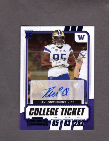 2021 Contenders College Ticket #229 Levi Onwuzurike Blue Autograph RC /99