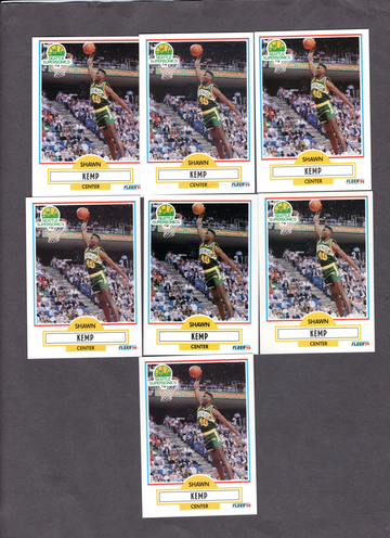 Shawn Kemp Rookie Lot (12) 1990-91 Hoops #279 1990-91 Skybox #268 1990-91 Fleer #178