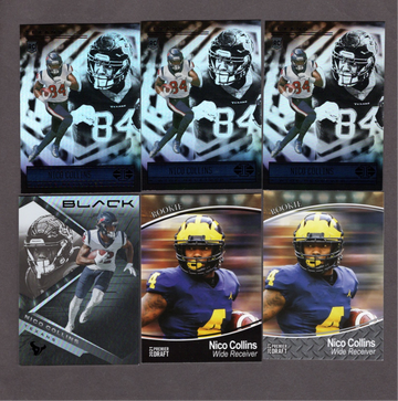 Nico Collins Football Card Lot (13) - Mostly Rookies, Nice Variety Texans