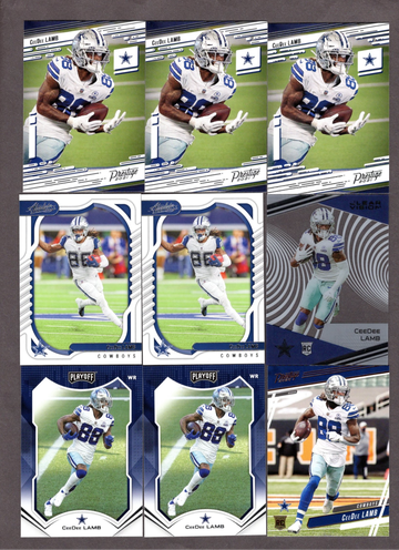 CeeDee Lamb Football Card Lot (17) - Mostly Rookies, Nice Variety Cowboys
