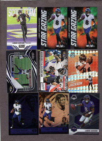 Lot of (26) Lamar Jackson Football Cards - Inserts, Nice Variety Ravens