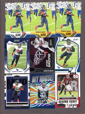 Lot of (24) Derrick Henry Football Cards - Nice Variety Titans
