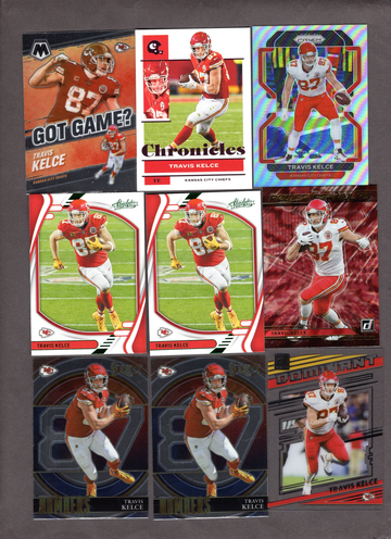 Lot of (29) Travis Kelce Football Cards - Inserts, Nice Variety Chiefs