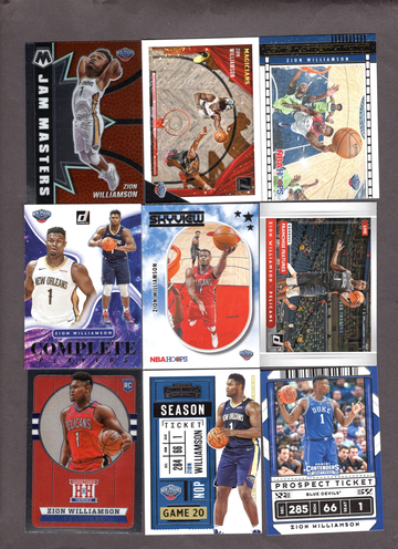 Lot of (23) Zion Williamson Basketball Cards - Inserts, Rookies, Nice Variety