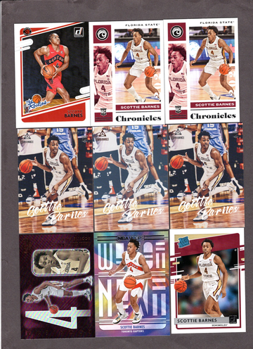 Lot of (16) Scottie Barnes Basketball Cards - Rookies, Nice Variety Raptors