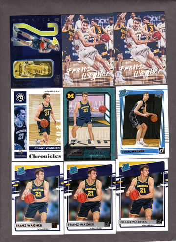 Lot of (16) Franz Wagner Basketball Cards - Rookies, Nice Variety