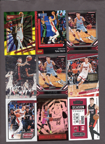 Lot of (17) Tyler Herro Basketball Cards - Inserts, Rookies, Nice Variety Heat