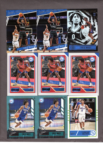 Lot of (16) Tyrese Maxey Basketball Cards -  Many Rookies Nice Variety 76ers