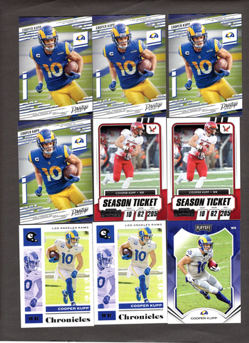 Lot of (14) Cooper Kupp Football Cards - All Scanned, Nice Variety Rams