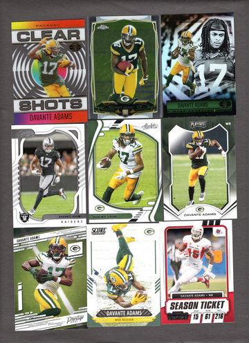 Lot of (20) Davante Adams Football Cards - Nice Variety Includes Rookie