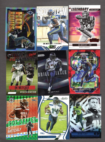 Lot of (23) DK Metcalf Football Cards - Nice Variety, Parallels, Seahawks
