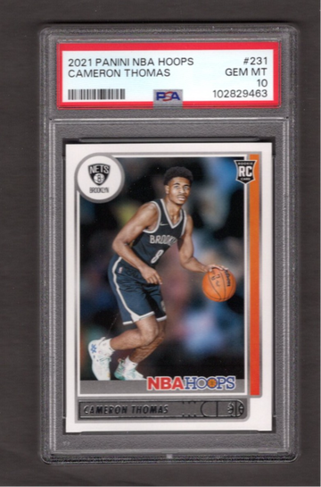 2021 NBA Hoops #231 Cameron Thomas PSA 10 RC Rookie Nets