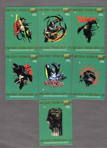 2005 Topps King Kong 8th Wonder Stickers Insert Set Lot of (7) No Dupes